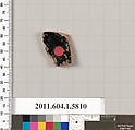 Terracotta fragment of a kylix: eye-cup  (drinking cup), Terracotta, Greek, Attic