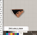 Terracotta rim fragment of a kylix: eye-cup (drinking cup), Terracotta, Greek, Attic