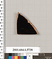 Terracotta fragment of a kylix: eye-cup  (drinking cup), Terracotta, Greek, Attic