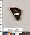 Terracotta fragment of a kylix: eye-cup  (drinking cup), Terracotta, Greek, Attic