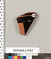 Terracotta fragment of a kylix: eye-cup  (drinking cup), Terracotta, Greek, Attic