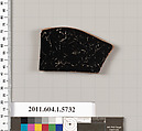Terracotta fragment of a kylix: eye-cup  (drinking cup), Terracotta, Greek, Attic