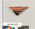 Terracotta fragment of a kylix (drinking cup), Terracotta, Greek, Attic