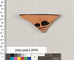 Terracotta fragment of a kylix (drinking cup), Terracotta, Greek, Attic