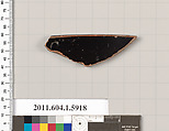 Terracotta rim fragment of a kylix (drinking cup), Terracotta, Greek, Attic