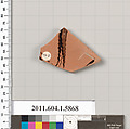Terracotta fragment of a kylix (drinking cup), Terracotta, Greek, Attic