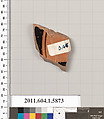 Terracotta fragment of a kylix (drinking cup), Terracotta, Greek, Attic