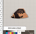 Terracotta rim fragment of a kylix: eye-cup (drinking cup), Terracotta, Greek, Attic