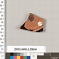 Terracotta fragment of a kylix (drinking cup), Terracotta, Greek, Attic