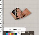 Terracotta fragment of a kylix: eye-cup  (drinking cup), Terracotta, Greek, Attic