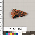 Terracotta fragment of a kylix: eye-cup  (drinking cup), Terracotta, Greek, Attic