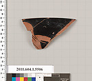 Terracotta rim fragment of a kylix (drinking cup), Terracotta, Greek, Attic