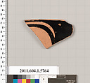 Terracotta rim fragment of a kylix: eye-cup (drinking cup), Terracotta, Greek, Attic