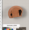 Terracotta fragment of a kylix (drinking cup), Attributed to Epiktetos [DvB], Terracotta, Greek, Attic