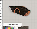 Terracotta rim fragment of a kylix: eye-cup (drinking cup), Terracotta, Greek, Attic