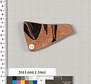 Terracotta fragment of a kylix (drinking cup), Terracotta, Greek, Attic