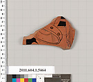 Terracotta fragment of a kylix (drinking cup), Terracotta, Greek, Attic
