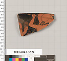 Terracotta rim fragment of a kylix (drinking cup), Terracotta, Greek, Attic