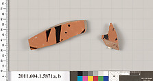 Terracotta fragments of a kylix (drinking cup), Terracotta, Greek, Attic