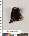 Terracotta fragment of a kylix: eye-cup  (drinking cup), Terracotta, Greek, Attic
