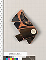 Terracotta fragment of a kylix: eye-cup  (drinking cup), Terracotta, Greek, Attic