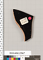 Terracotta fragment of a kylix (drinking cup), Terracotta, Greek, Attic