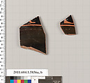 Terracotta fragments of a kylix: eye-cup (drinking cup), Terracotta, Greek, Attic