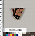 Terracotta fragment of a kylix (drinking cup), Attributed to Apollodoros [DvB], Terracotta, Greek, Attic