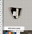 Terracotta fragment of a kylix (drinking cup), Attributed to Apollodoros [DvB], Terracotta, Greek, Attic