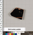 Terracotta fragment of a kylix (drinking cup), Terracotta, Greek, Attic