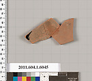 Terracotta fragment of a kylix (drinking cup), Terracotta, Greek, Attic