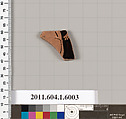 Terracotta fragment of a kylix (drinking cup), Terracotta, Greek, Attic