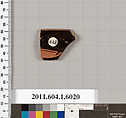 Terracotta rim fragment of a kylix (drinking cup), Terracotta, Greek, Attic