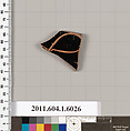 Terracotta fragment of a kylix (drinking cup), Terracotta, Greek, Attic