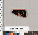 Terracotta rim fragment of a kylix (drinking cup), Terracotta, Greek, Attic