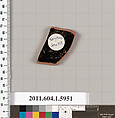 Terracotta fragment of a kylix (drinking cup), Attributed to Skythes [DvB], Terracotta, Greek, Attic