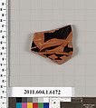 Terracotta fragment of a kylix (drinking cup), Terracotta, Greek, Attic