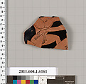 Terracotta fragment of a kylix (drinking cup), Terracotta, Greek, Attic