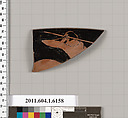 Terracotta rim fragment of a kylix (drinking cup), Terracotta, Greek, Attic