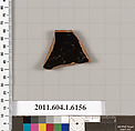 Terracotta rim fragment of a kylix (drinking cup), Terracotta, Greek, Attic