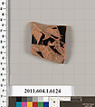 Terracotta fragment of a kylix (drinking cup), Terracotta, Greek, Attic
