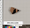Terracotta fragment of a kylix (drinking cup), Terracotta, Greek, Attic