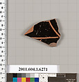 Terracotta fragment of a kylix (drinking cup), Terracotta, Greek, Attic