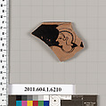 Terracotta rim fragment of a kylix (drinking cup), Terracotta, Greek, Attic