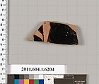Terracotta fragment of a kylix (drinking cup), Terracotta, Greek, Attic