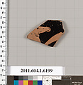Terracotta rim fragment of a kylix (drinking cup), Terracotta, Greek, Attic