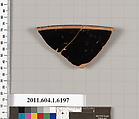 Terracotta rim fragment of a kylix (drinking cup), Terracotta, Greek, Attic
