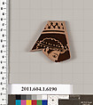Terracotta fragment of a kylix (drinking cup), Terracotta, Greek, Attic