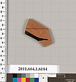 Terracotta fragment of a kylix (drinking cup), Terracotta, Greek, Attic