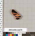 Terracotta fragment of a kylix (drinking cup), Terracotta, Greek, Attic